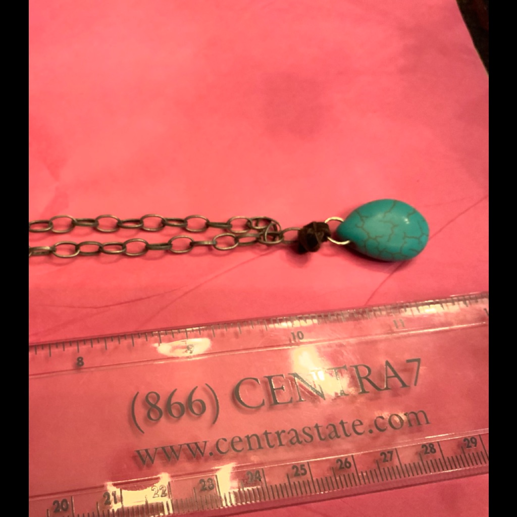 Necklace With Chain Pendant And Rawhide